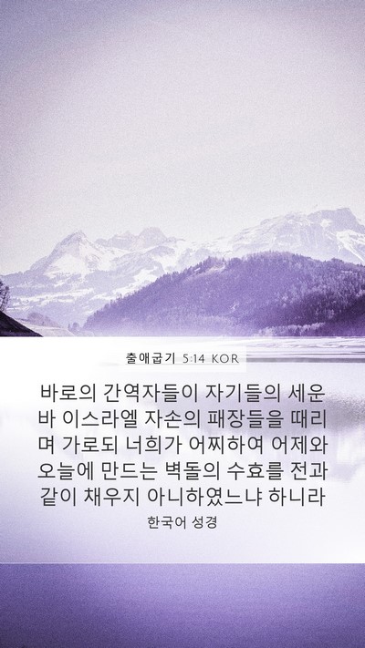 출애굽기 5:14 KOR Bible Verse Image