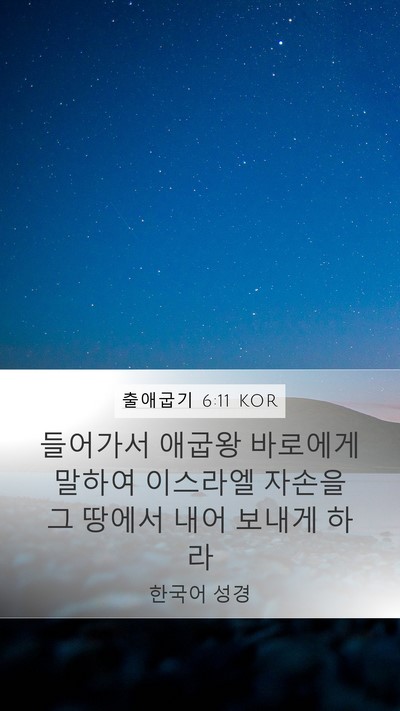 출애굽기 6:11 KOR Mobile Phone Wallpaper - 들어가서 애굽왕 바로에게 말하여 - Mobile Bible Verse Wallpaper