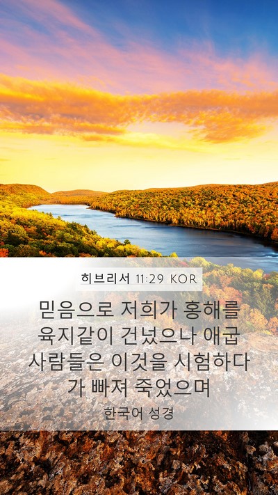 히브리서 11:29 KOR Bible Verse Image